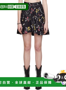 1h可退 香港直邮潮奢 ISABEL MARANT 女士 黑色 Saureena 短裙 23