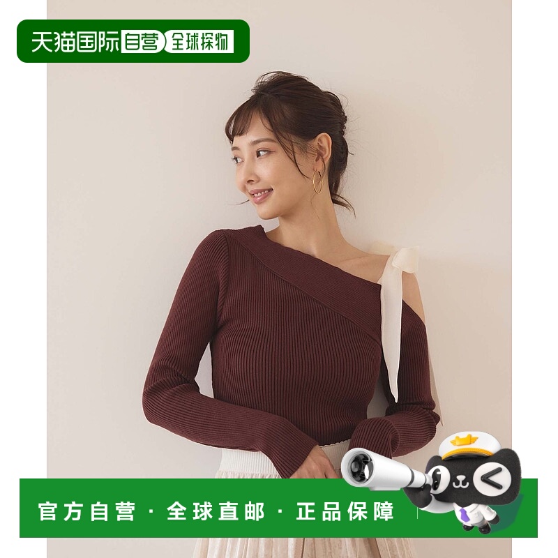 1h可退 日本直邮fifth 女士肩带蝴蝶结不对称针织上衣 ES24F0317