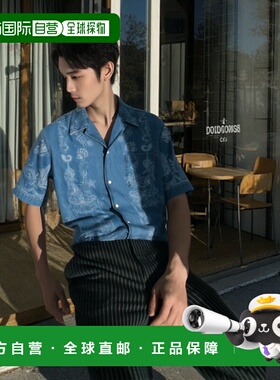 香港直邮VERSACE 男士衬衫 10200731A145261D520 AW2025 蓝色