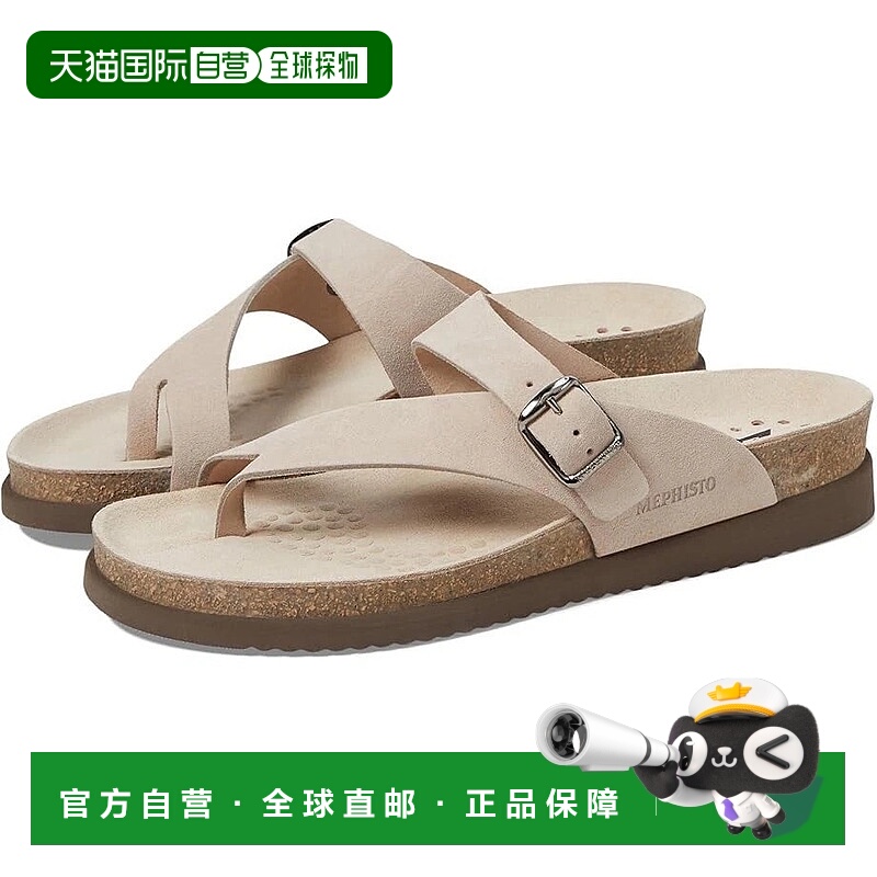 自营Mephisto Helen Flip Flop Womens Light Sand Leather Toe L