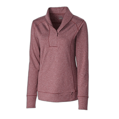 自营 Cutter & Buck 女式 Shoreline 半拉链夹克 - 波尔多混色 美