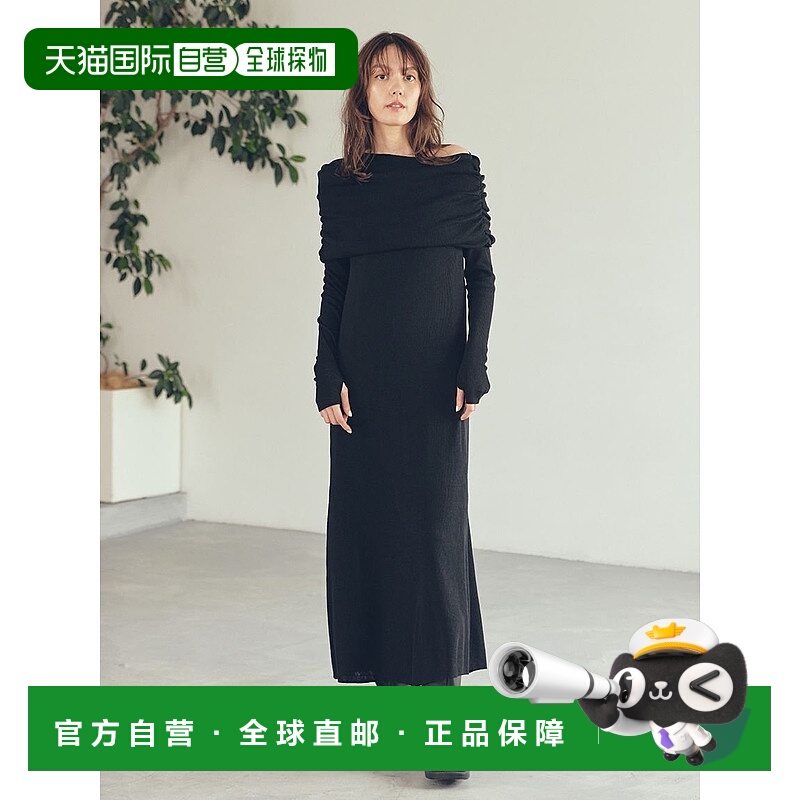 日本直邮Mila Owen 2way Snood Off Shoulder Rib Knit连衣裙长裙