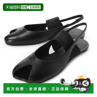 日本直邮MM 6 Maison Margiela Anatomic Numeric 黑色露跟平底凉