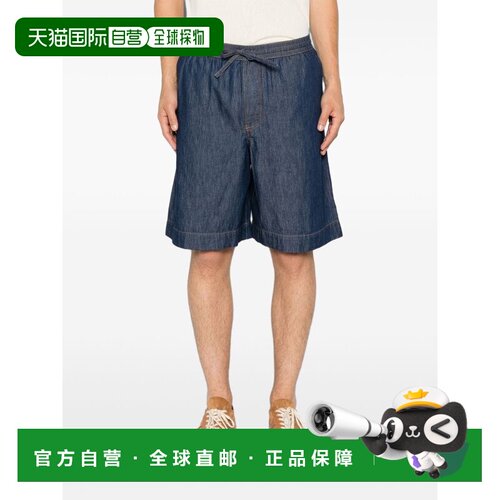 香港直邮LOEWE 男士短裤 H526Y1GX028798 AW2026 深蓝色 阔腿牛仔