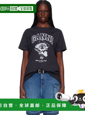 1h可退 香港直邮潮奢 GANNI 甘尼 女士 黑色 Basic Cotton Witch