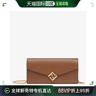 钱包 leather 女士 香港直邮潮奢 8M036 芬迪 wallet Brown Fendi