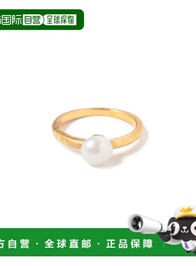 1h可退 日本直邮Fruitsjolie 女士925银24K镀金珍珠戒指 典雅成熟