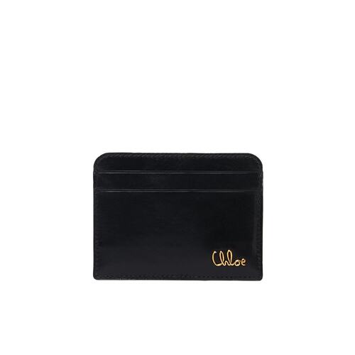CHLOÉ 女士钱包 CH25SP480O16001 SS2025 黑色 图案卡包