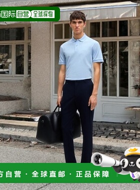 自营 bossPallas常规合身棉质马球衫，绣有浅蓝色标志 美国奥莱直