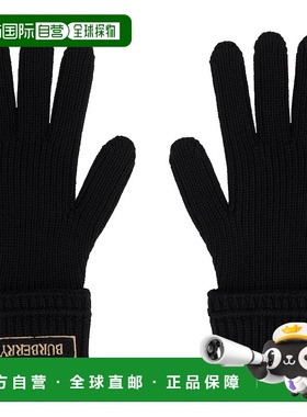 1h可退 香港直邮Burberry 巴宝莉 女士 黑色 Logo Patch Wool 手