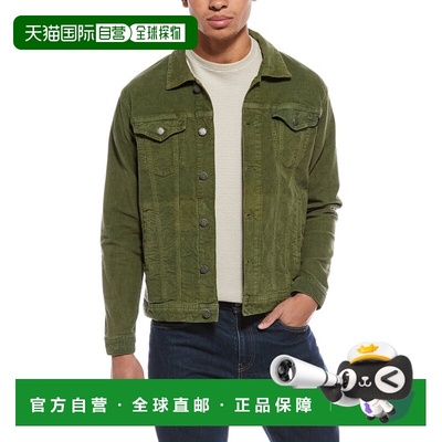 自营Stone Rose Washed Corduroy Trucker Shirt Jacket - green