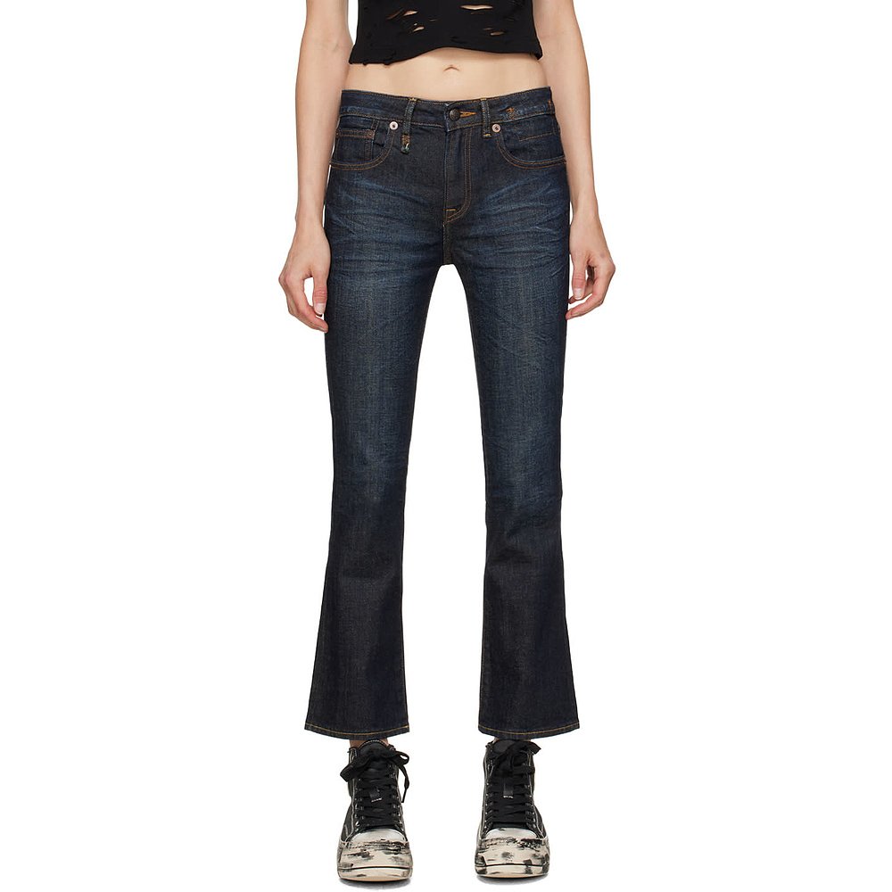 香港直邮潮奢R13女士蓝色KickFit牛仔裤R13W0009D099A直筒