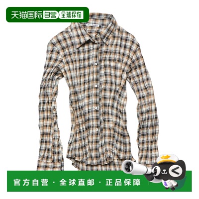 1h可退 香港直邮奢淘 Acne Studios 格纹纽扣衬衫 女 AC0748