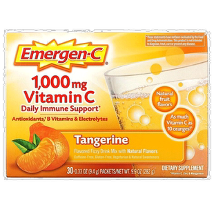 香港直发Emergen C益满喜调味碳酸饮料1000mg维生素c冲剂天然柑橘