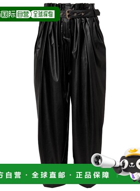 香港直邮Balmain 巴尔曼 女士 paperbag 高腰仿皮长裤 000734女裤