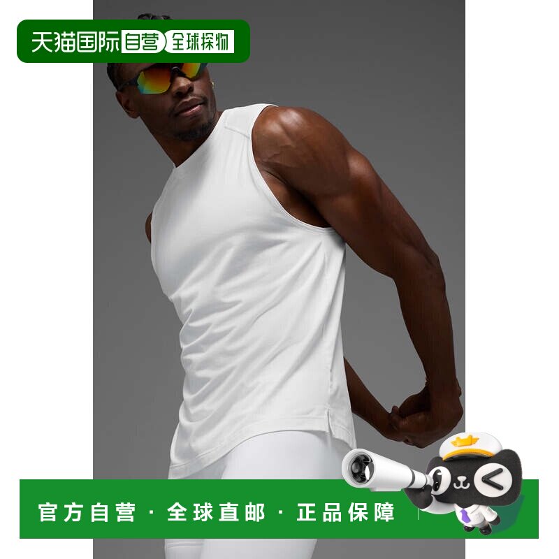 香港直邮alo yoga 纯色圆领无袖背心 男款m2073rWhite图片