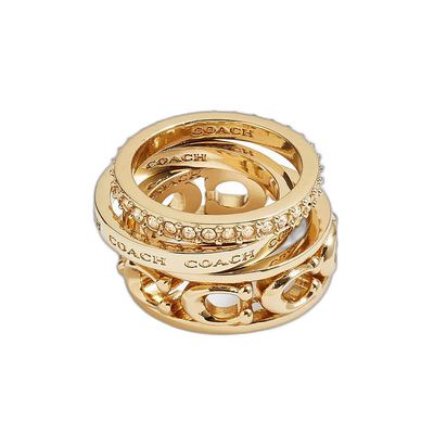 1h可退 【美国直邮】Coach蔻驰 通用 戒指珠宝套装标志叠戴情人礼