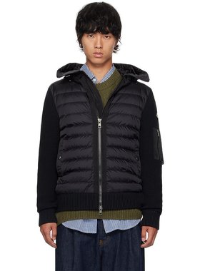 Moncler 盟可睐 男士 黑色连帽羽绒夹克 J20919B50800A9340