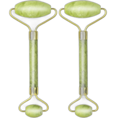 自营 lovery男女通用 2 件装玉石面部滚轮 - 绿色、金色 美国奥莱