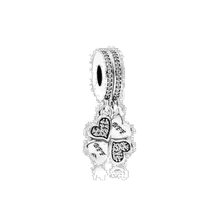 香港直邮Pandora潘多拉吊饰友谊永恒四叶草饰品简约百搭791949CZ