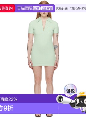 香港直邮Palm Angels 棕榈天使 女士 绿色半拉链连衣裙 PWDB227S2