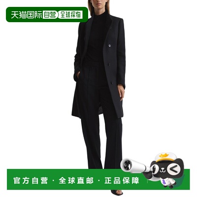 自营Reiss Mia Wool-Blend Coat - black 美国奥莱直发