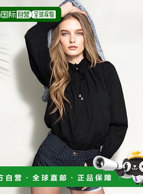 香港直邮GANNI 女士衬衫 W0856099 AW2025 黑色