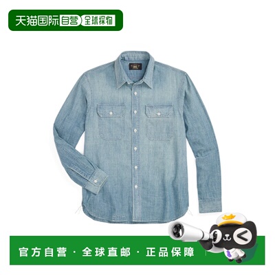 日本直邮Ralph Lauren RRL 靛蓝粗布工作衬衫 [475097] 靛蓝色