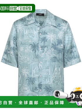 1h可退 香港直邮Amiri 城堡图案保龄球衬衫 AMTOSH1126短袖