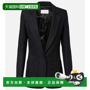 1h可退 香港直邮Nina Ricci 莲娜丽姿 女士 细条纹羊毛混纺西装外