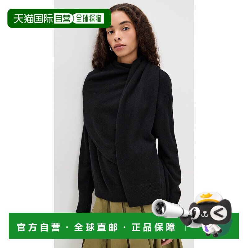 1h可退 香港直邮VINCE 女士 垂褶套头衫上衣 black黑色 舒适时尚