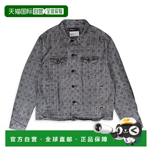 自营 purple brandWHITE MONOGRAM FLOCKED Black DENIM JACKETS