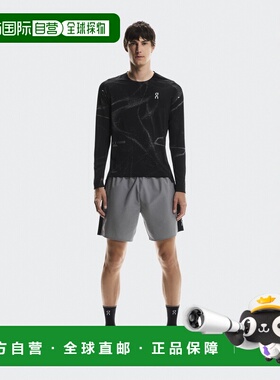 自营欧洲直邮ON昂跑 Lumos系列男士黑色聚酯纤维透气吸汗长袖T恤