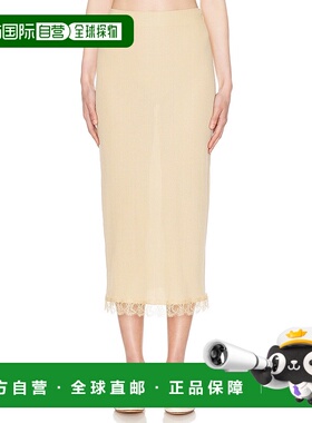 1h可退 香港直邮The Row 女士 Indira 半身裙 8438Y136 beige米色