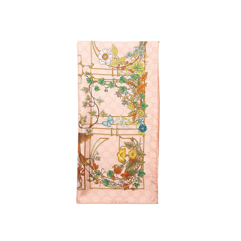 GUCCI 女士围巾 7770663G0015800 SS2025 花色 动物花印丝巾