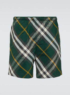 Burberry 巴宝莉 男士 格纹泳裤 001302 green绿色 舒适时尚
