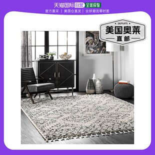 nuloomVasiliki Moroccan Tribal Tassel Rug - off white 【美国