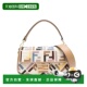 香港直邮Fendi 芬迪 女士 1h可退 FF刺绣中号法棍包 8BR600AT13