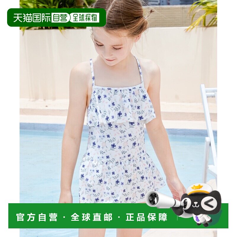 1h可退 日本直邮TeddyShop 儿童款背心式连体泳衣套装 含泳帽 2件