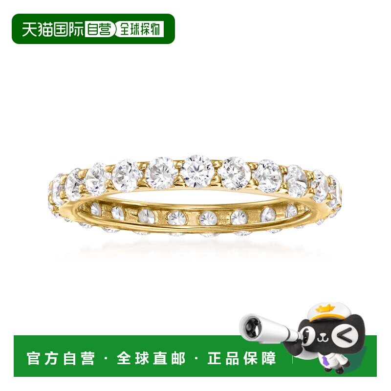 自营Ross-Simons CZ 永恒戒指 14kt 黄金 - 白色 美国奥莱直发