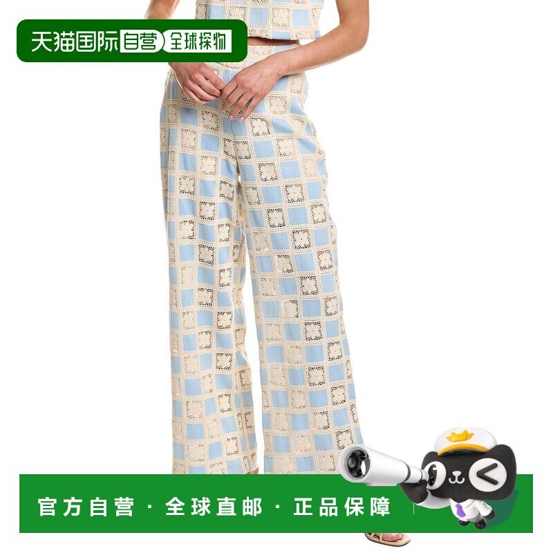 自营english factory英语工厂钩针长裤-蓝色 美国奥莱直发休闲裤