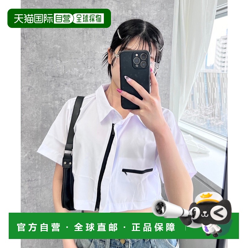 1h可退 日本直邮Figments女士半袖ZIP口袋设计短款衬衫 FG24SS094