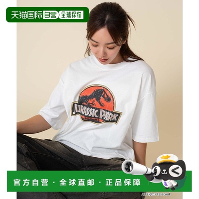 1h可退 日本直邮WEGO男女同款Jurassic Park复古图形T恤宽松版型