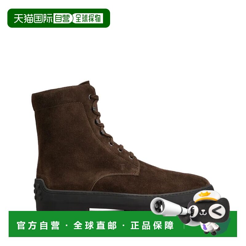 香港直邮TOD'S 男士靴子 XXM84L0GK50RE0S800 AW2025 深棕色皮靴 - 实物图