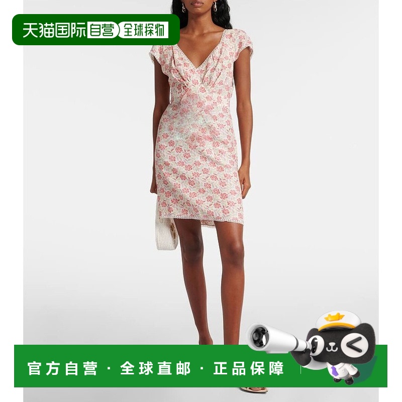 1h可退 香港直邮潮奢 RIXO 女士 Alexandra 花朵迷你连衣裙亚麻