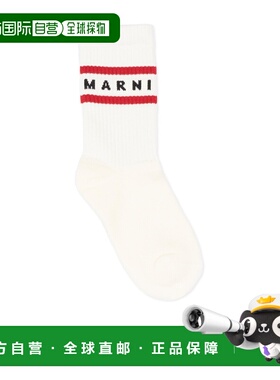 香港直邮MARNI 男童袜子 M01813M00U10M100 SS2026 白色 Logo嵌花