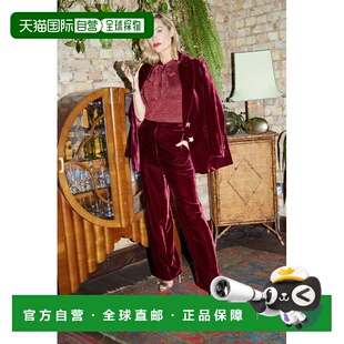 自营chinti & parkerClaret Laura Whitmore Velvet Trousers - c