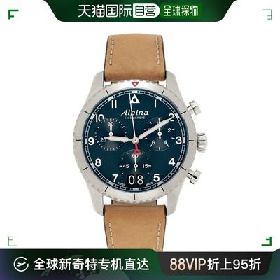 香港直邮潮奢 Alpina 男士 蓝色 & 银色 Startimer Pilot Quartz