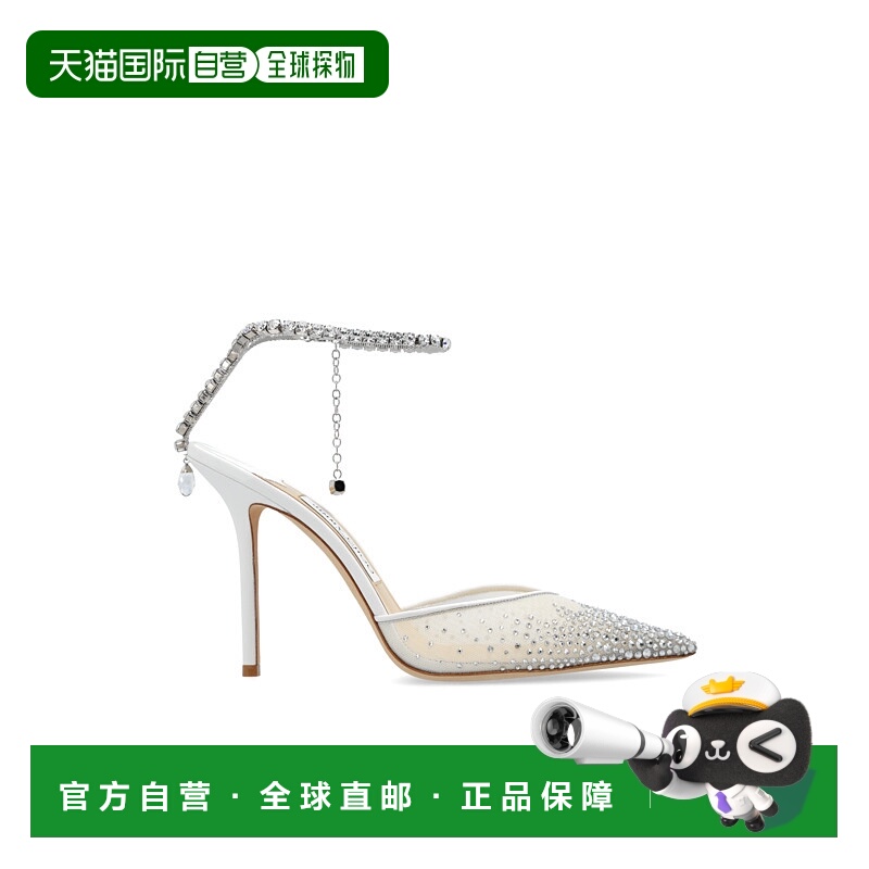 1h可退 香港直邮JIMMY CHOO 女士高跟鞋 SAEDA100BGMWHITECRYSTAL