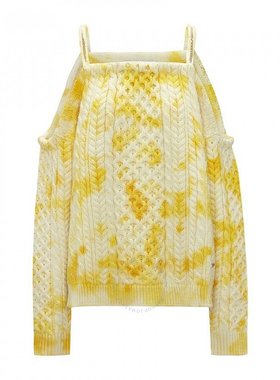 Jw Anderson 女士黄色露肩有线套头衫 KW0859 YN0251 200